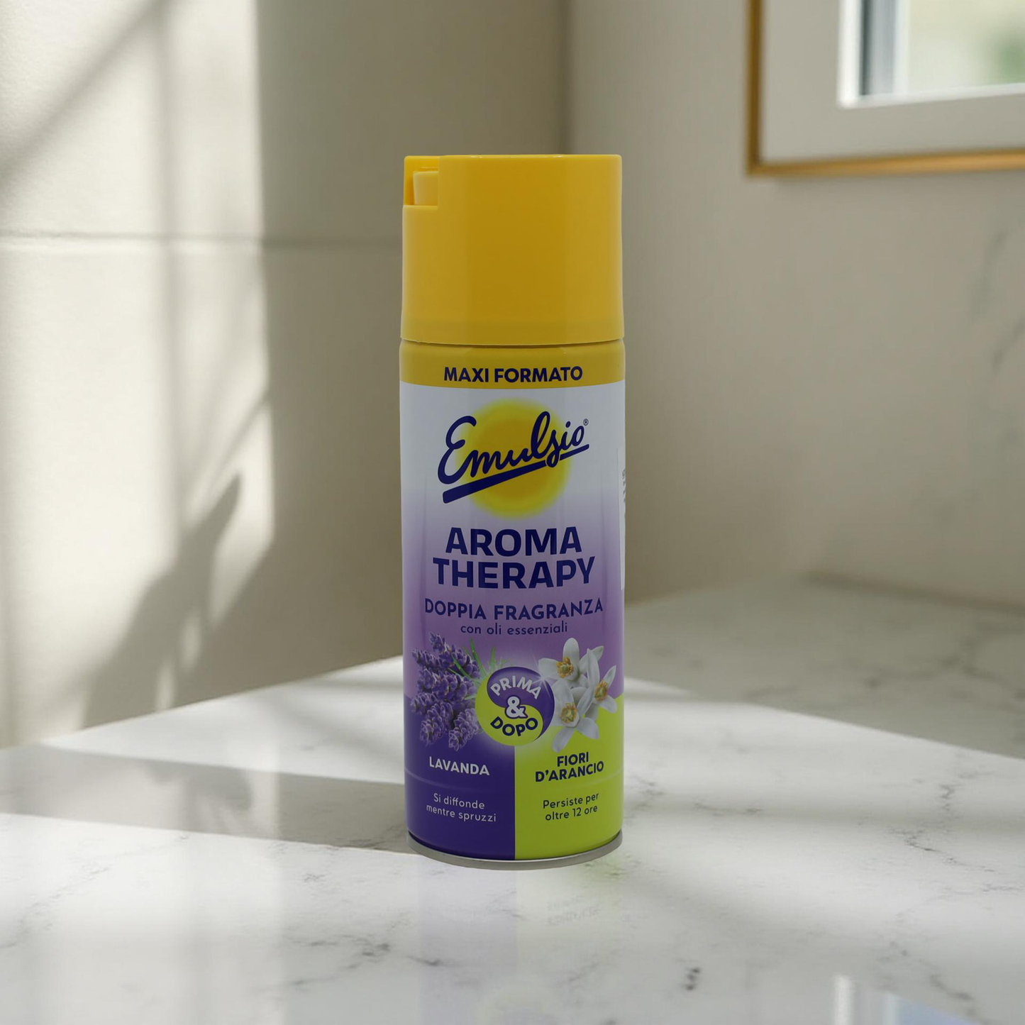 Emulsio Aromatherapy Lavanda & Fiori d’Arancio 350 ml – eko osvěžovač vzduchu s dvojitou vůní levandule a pomerančových květů, ideální pro domácnost se zvířaty