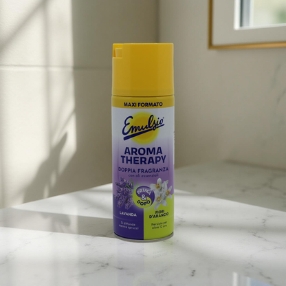 Emulsio Aromatherapy Lavanda & Fiori d’Arancio 350 ml – eko osvěžovač vzduchu s dvojitou vůní levandule a pomerančových květů, ideální pro domácnost se zvířaty