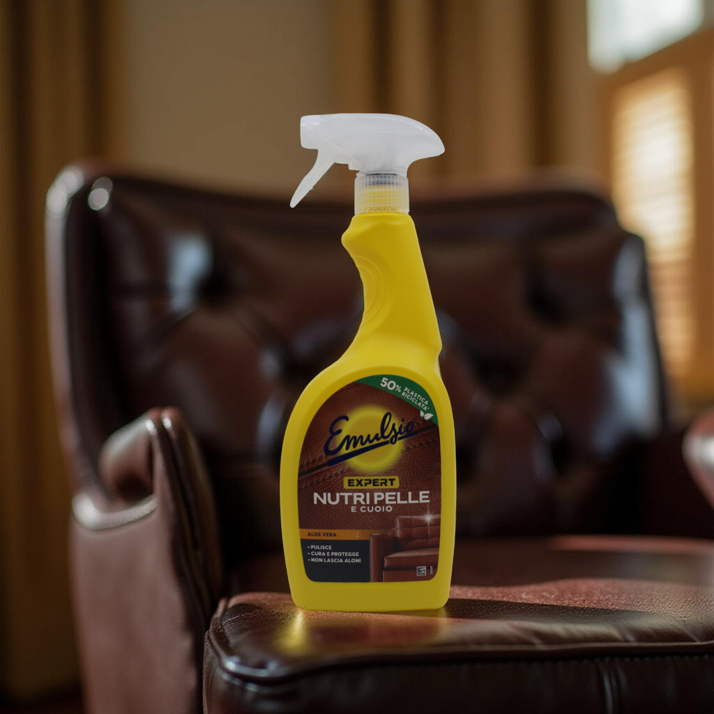 Emulsio Expert Nutri Pelle e Cuoio 600 ml – čisticí a impregnační sprej na kůži a kožené povrchy, ideální pro domácnosti se zvířaty