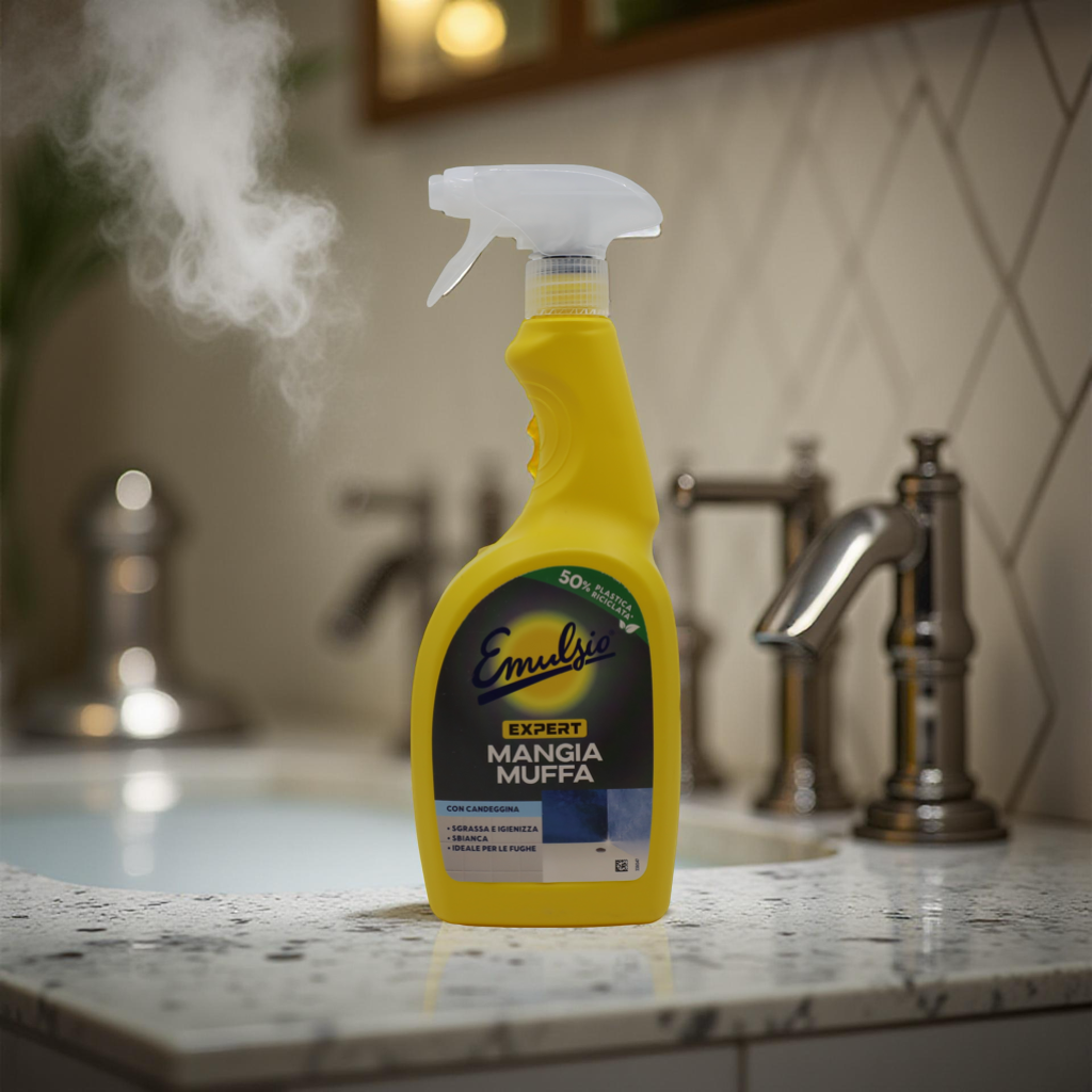 Emulsio Expert Mangia Muffa 600 ml – účinný čisticí sprej na plísně a bělení spár, šetrná volba pro domácnosti se zvířaty při správném použití