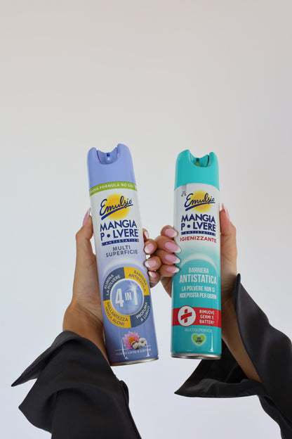Emulsio Mangia Polvere Igienizzante Hi-Tech 300 ml – eko antistatický sprej na elektroniku a citlivé povrchy, šetrný k domácnostem se zvířaty